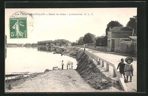 AK Viry-Chatillon, Bords de Seine, l`Abreuvoir