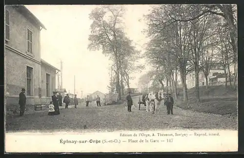 AK Epinay-sur-Orge, Place de la Gare
