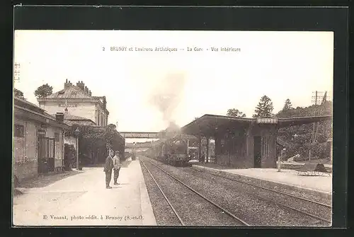 AK Brunoy, La Gare, Vue interieure