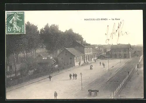 AK Montceau-Les-Mines, La Gare, Bahnhof