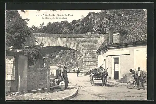 AK Avallon, Cousin-le-Pont, la Route de Pontaubert