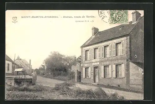 AK Saint-Martin-d`Ordon, Entrée, route de Verlin