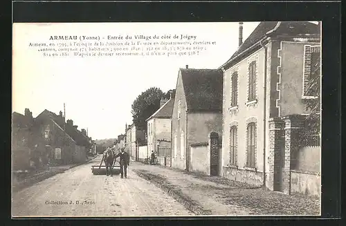 AK Armeau, Entrée du Village du cote de Joigny