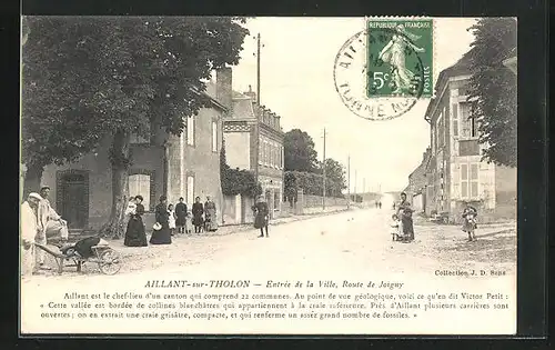 AK Aillant-sur-Tholon, Entree de la Ville, Route de Joigny