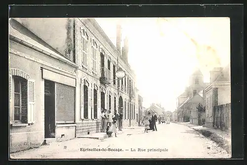 AK Egriselles-les-Bocge, La Rue Pricipale, Hotel de la Poste