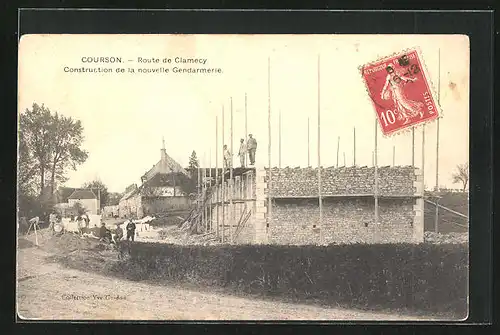 AK Courson, Route de Clamecy, Construction de la nouvelle Gendarmerie