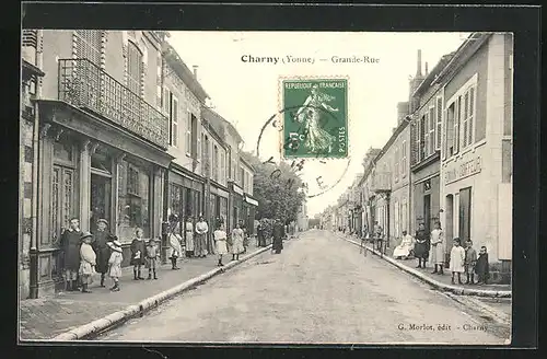 AK Charny, Vue dans Grande Rue