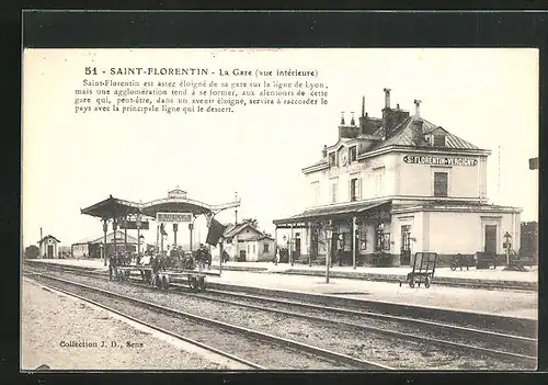 AK Saint-Florentin, La Gare, vue interieure