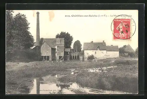 AK Chatillon-sur-Seiche, Le Moulin et le Seiche