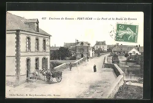 AK Pont-Rean, Le Pont et la Route de Rennes