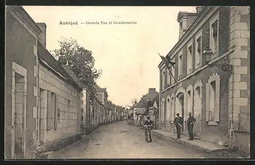 AK Aubigne, Grande Rue et Gendarmerie