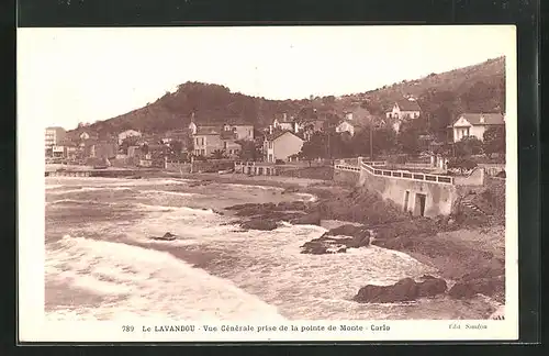 AK Le Lavandou, Vue Générale prise de la pointe de Monte-Carlo