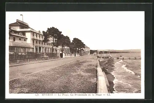 AK Hyéres, la Plage, la Promenade de la Plage