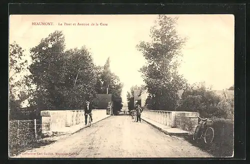 AK Beaumont, Le Pont et Avenue de la Gare