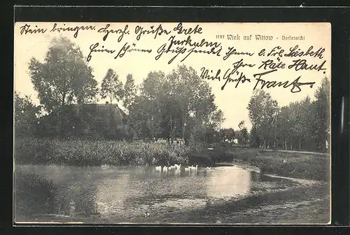 AK Wiek / Wittow, Partie am Dorfteich