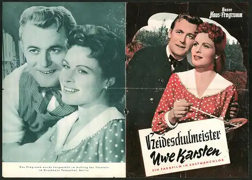 Filmprogramm Unser Haus-Programm, Heideschulmeister Uwe Karsten, B. Rütting, C. Holm, Regie: Hans Deppe
