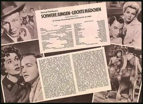 Filmprogramm DNF, Schwere Jungen leichte Mädchen, Marlon Brando, Jean Simmons, Regie: Joseph L. Mankiewicz