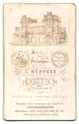 Fotografie C. Höpfner, Halle / Saale, Poststrasse 13, Jüngling mit Seitenscheitel