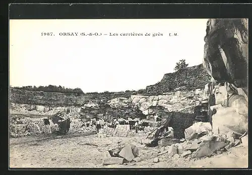 AK Orsay, Les carrières de grès, Steinbruch