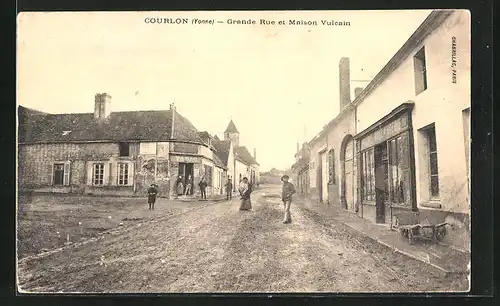 AK Courlon, Grande Rue et Maison Vulcain