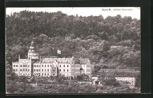 AK Gera-R., Schloss Osterstein aus der Vogelschau