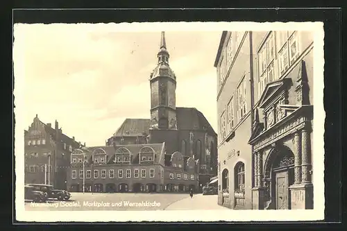 AK Naumburg / Saale, Marktplatz mit Wenzelskirche