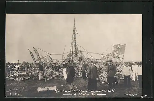 AK Katastrophe des Marine-Luftschiffes L11 1913
