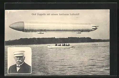 AK Graf Zeppelin mit seinem lenkbaren Luftschiff