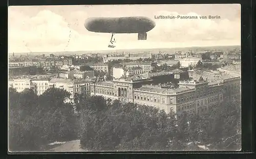 AK Berlin, Zeppelin Luftballon-Panorama