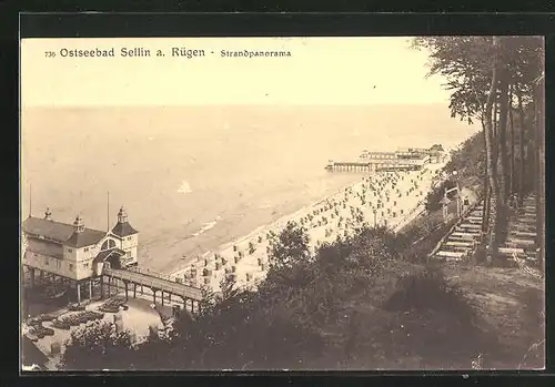 AK Sellin a. Rügen, Strandpanorama