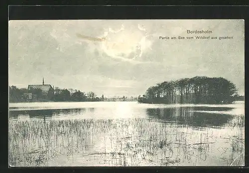 AK Bordesholm, Partie am See vom Wildhof aus gesehen