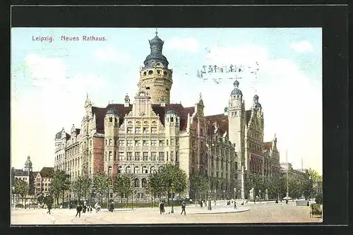 AK Leipzig, Blick auf Neues Rathaus