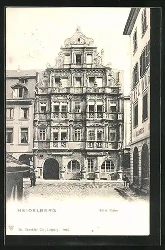 AK Heidelberg, Blick auf das Hotel Ritter