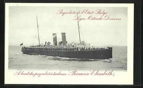 AK Dampfer Princesse Elisabeth, Linie Ostend-Doures