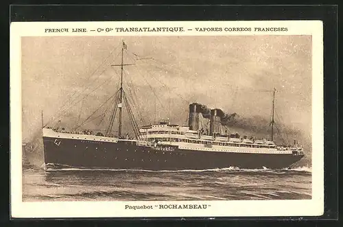 AK Paquebot Rochambeau, French Line