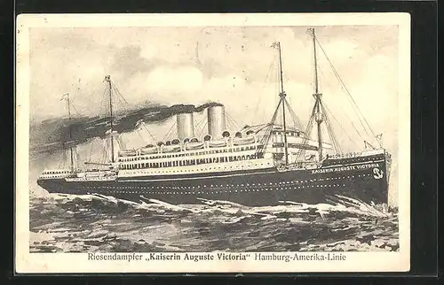 AK Riesendampfer Kaiserin Auguste Victoria, Hamburg-Amerika Linie