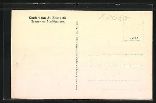 AK Neustrelitz / Mecklenburg, Kinderheim St. Elisabeth