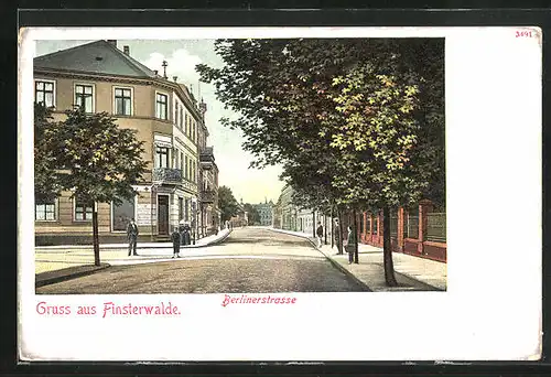 Lithographie Finsterwalde, Blick in die Berlinerstrasse