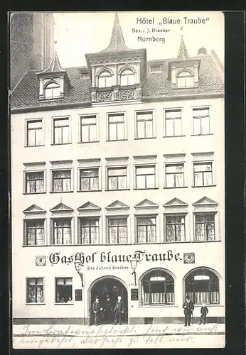 AK Nürnberg, Hotel Blaue Traube von J. Kracker