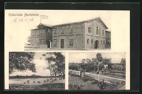 AK Hartenholm, Portal des Kinderheims u. Garten