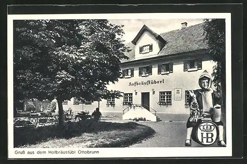 AK Ottobrunn, Gasthaus Hofbräustübl von Fritz u. Gretl Maier, Münchner Kindl