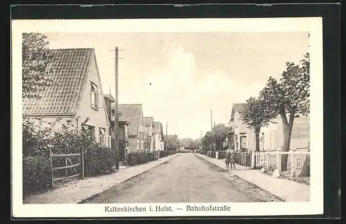 AK Kaltenkirchen / Holst., Wohnhäuser an der Bahnhofstrasse