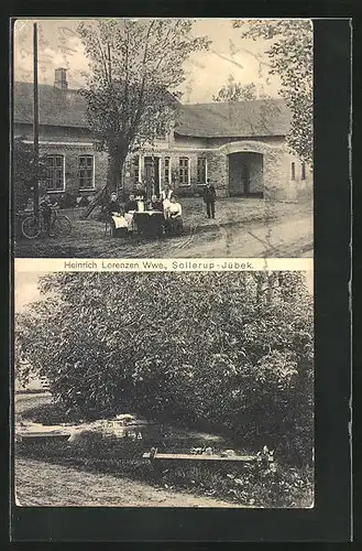 AK Sollerup-Jübek, Gasthaus von Heinrich Lorenzen und Dorfteich