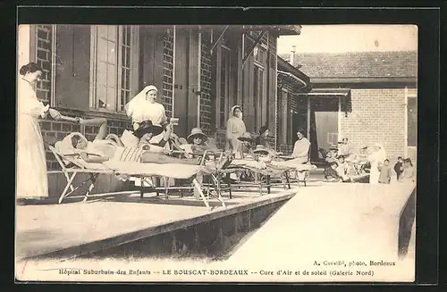 AK Le Bouscat Bordeaux, Hopital surburbain des Enfants, Cure d`Air et de soleil (Galerie Nord)