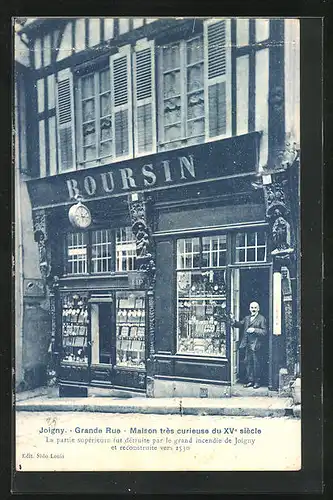 AK Joigny, Grande Rue-Maison trés curieuse du XV siècle