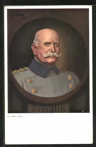 Künstler-AK Graf Zeppelin in Uniform