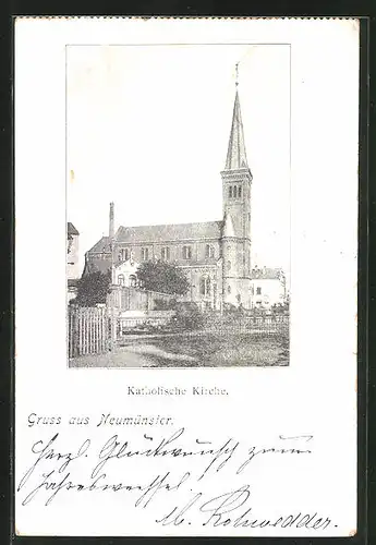 AK Neumünster, Blick auf die Katholische Kirche