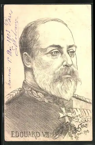 Künstler-AK Rostro: König Edward VII von England in Uniform