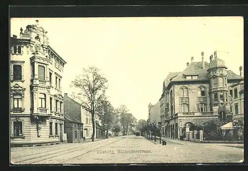 AK Duisburg, Mülheimerstrasse mit Gartenwirtschaft