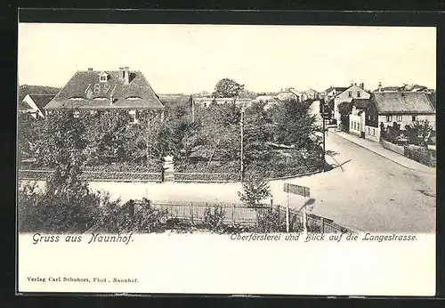 AK Naunhof, Oberförsterei und Blick auf die Langestrasse